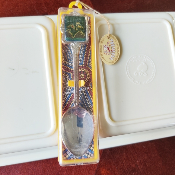 TOBWABBA Aboriginal Art Galaxy Silver Plated 90's  Australia-Souvenir Spoon Box - Picture 9 of 12